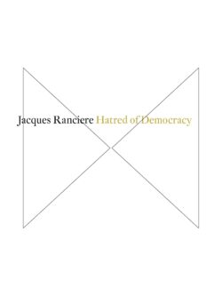 Hatred of Democracy (Radical Thinkers) 2014